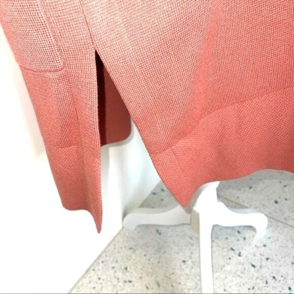 Long Open Cardigan Womens Boxy Style Mid Weight Patch Pockets Buttons - Picture 6 of 11